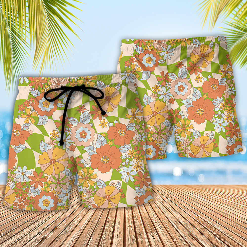 Coastal Sun-Kissed Beach Shorts Pattern Detail For Island Trips And Leisure And Relaxation