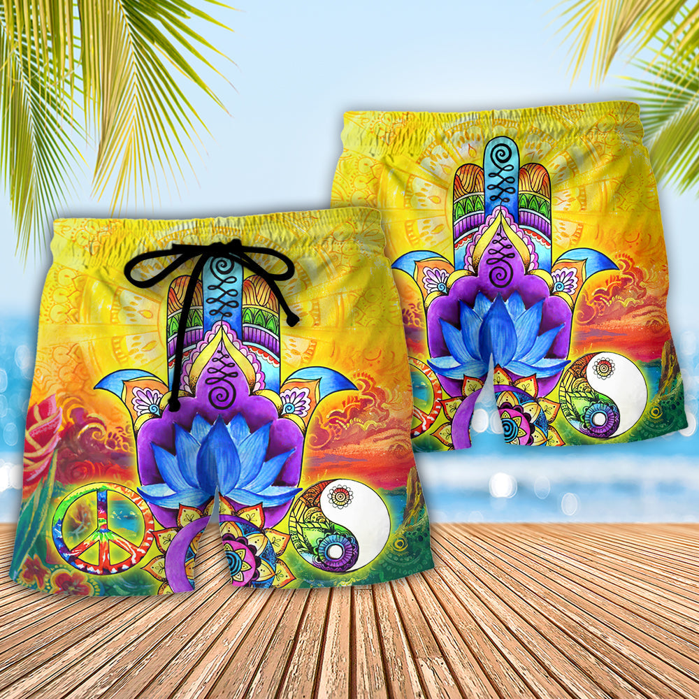 Yoga Kindness Gratitude Hope Peace Inspire Beach Shorts For Active Summer Travel