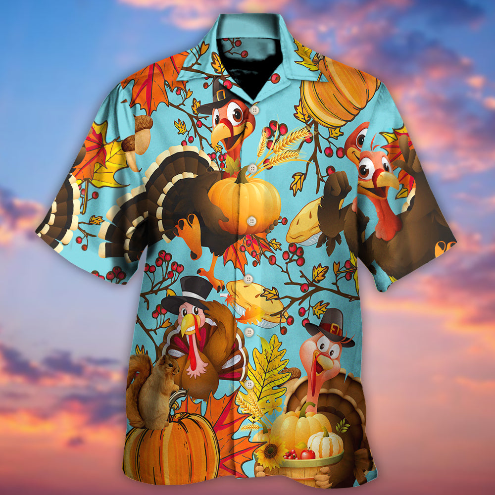 Turkey Thanksgiving Harvest Celebration Hawaiian Shirt For Beach Parties And Weekend Getaways