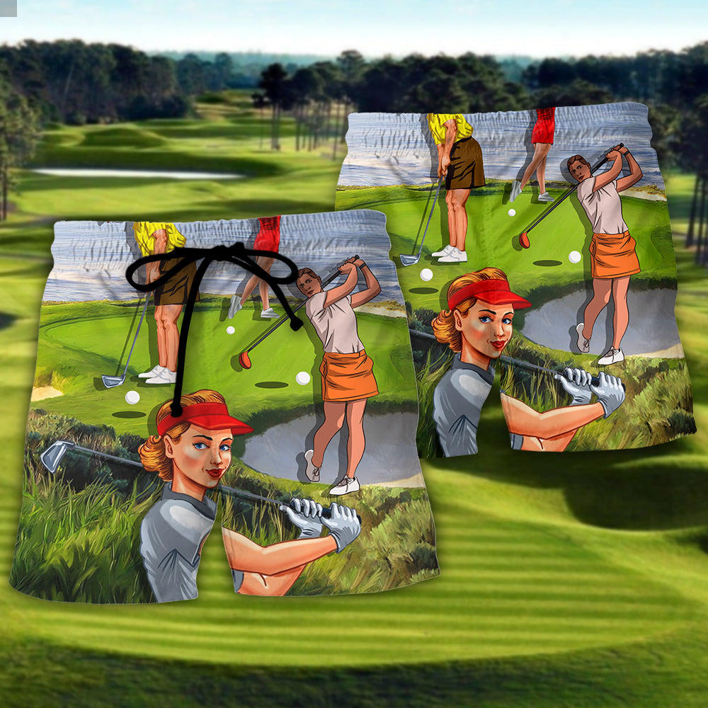 Golf Faith Beach Shorts Pattern Detail For Poolside Fun And Comfortable Daily Use