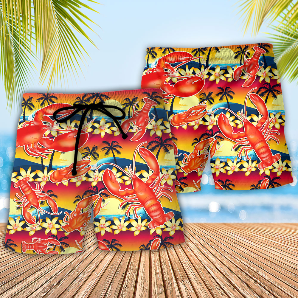 Lobster Awesome Lobster Lover Tropical Vibe Beach Shorts For Coastal Summer Adventures