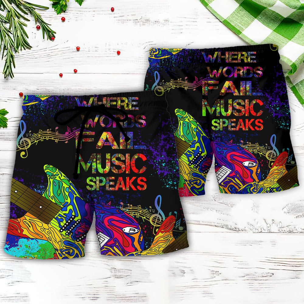 Music Beach Shorts Pattern Detail For Relaxed Weekends And Lightweight Summer Style