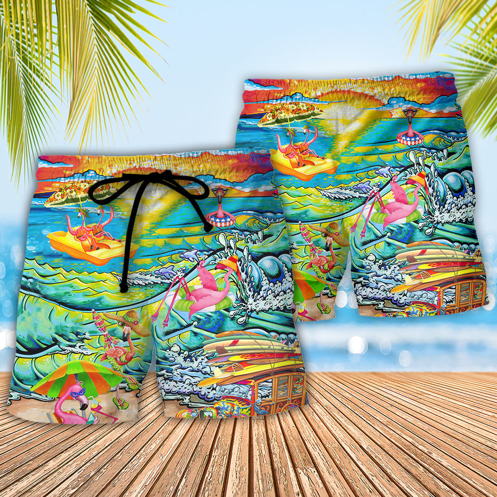 Coastal Vacation Beach Shorts Pattern Detail For Tropical Escapes And Lightweight Summer Style
