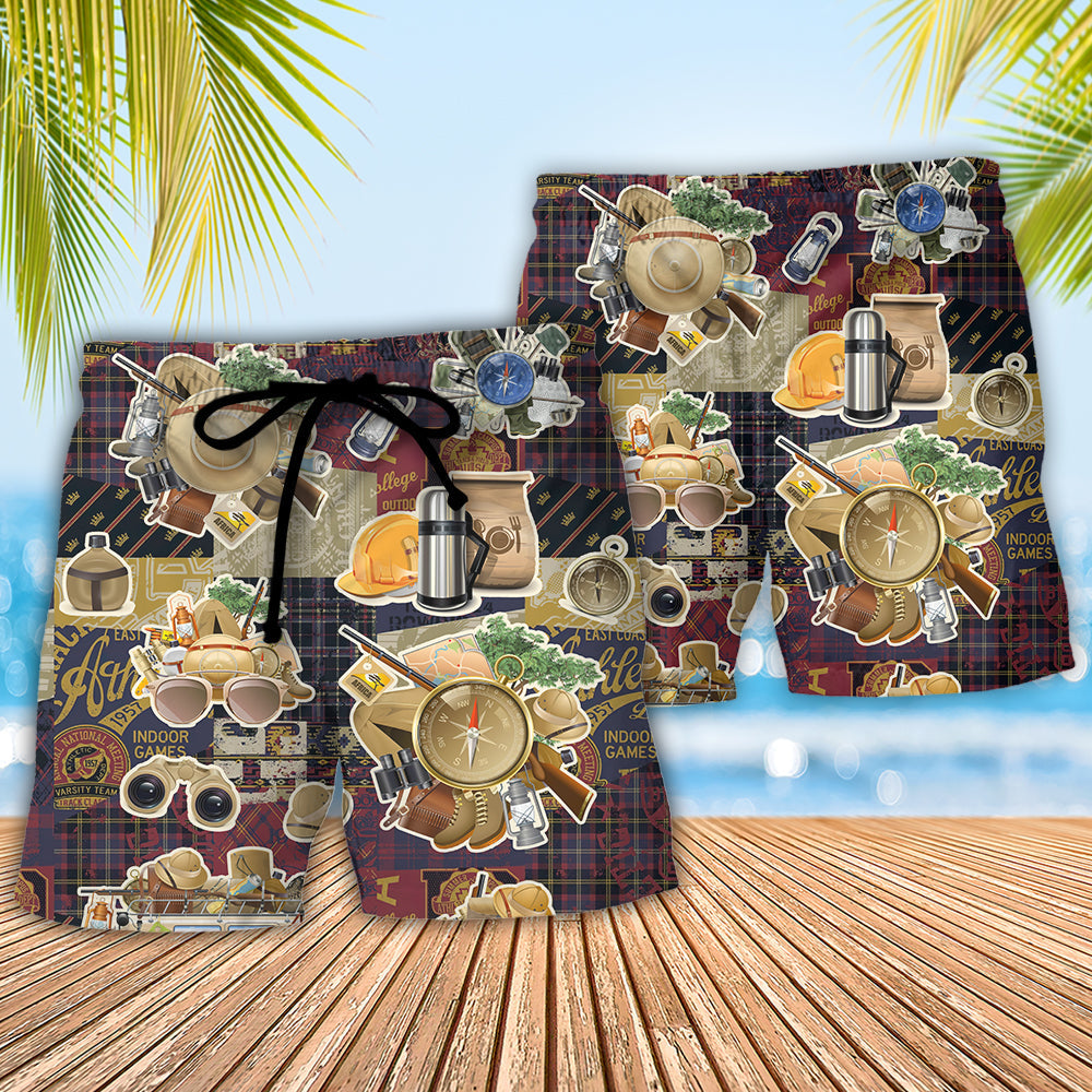 Hiking Beach Shorts Pattern Detail For Coastal Travel And Versatile Outdoor Wear