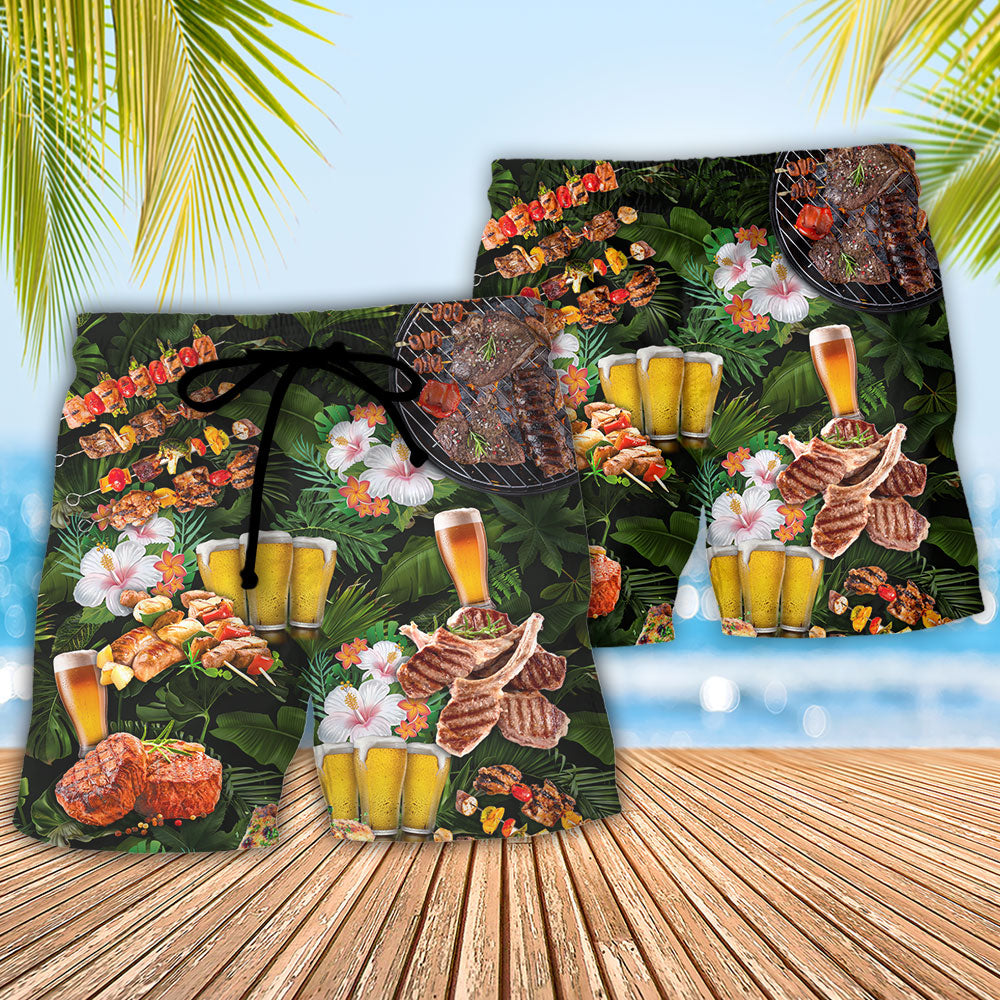 BBQ Taste My Meat You'll Want To Swallow Funny Beach Shorts For Weekend Getaways And Comfort