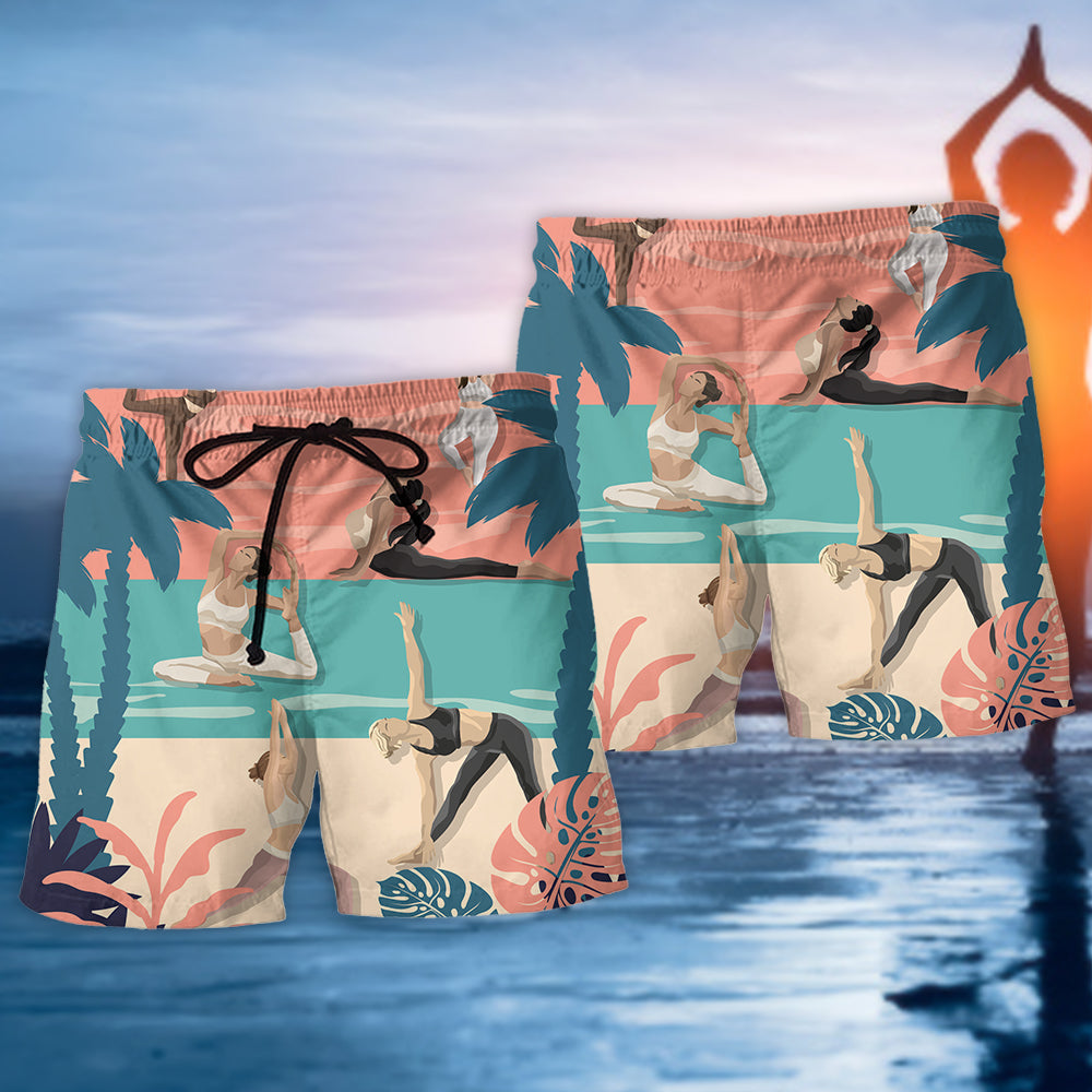 Yoga Beach Shorts Pattern Detail For Vacation Style And Lightweight Summer Style