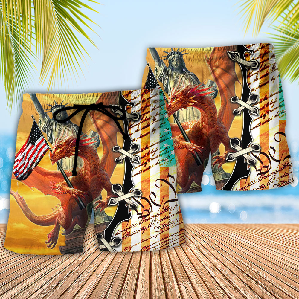 Dragon American Cool Life Style Beach Shorts For Warm Weather Holiday Style