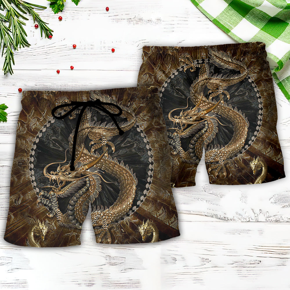 Colorful Dragon Beach Shorts Pattern Detail For Seaside Leisure And Thoughtful Gift Giving