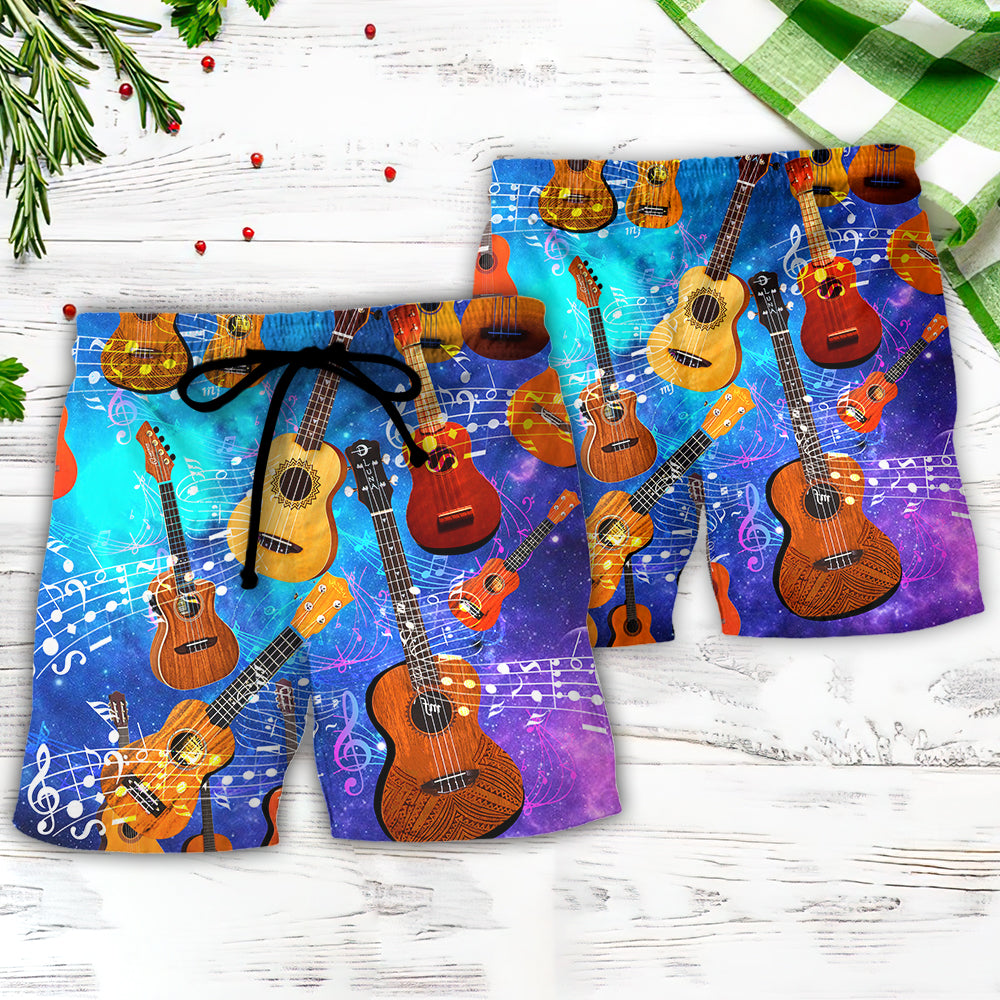 Guitar Beach Shorts Pattern Detail For Poolside Fun And Weekend Casual Style