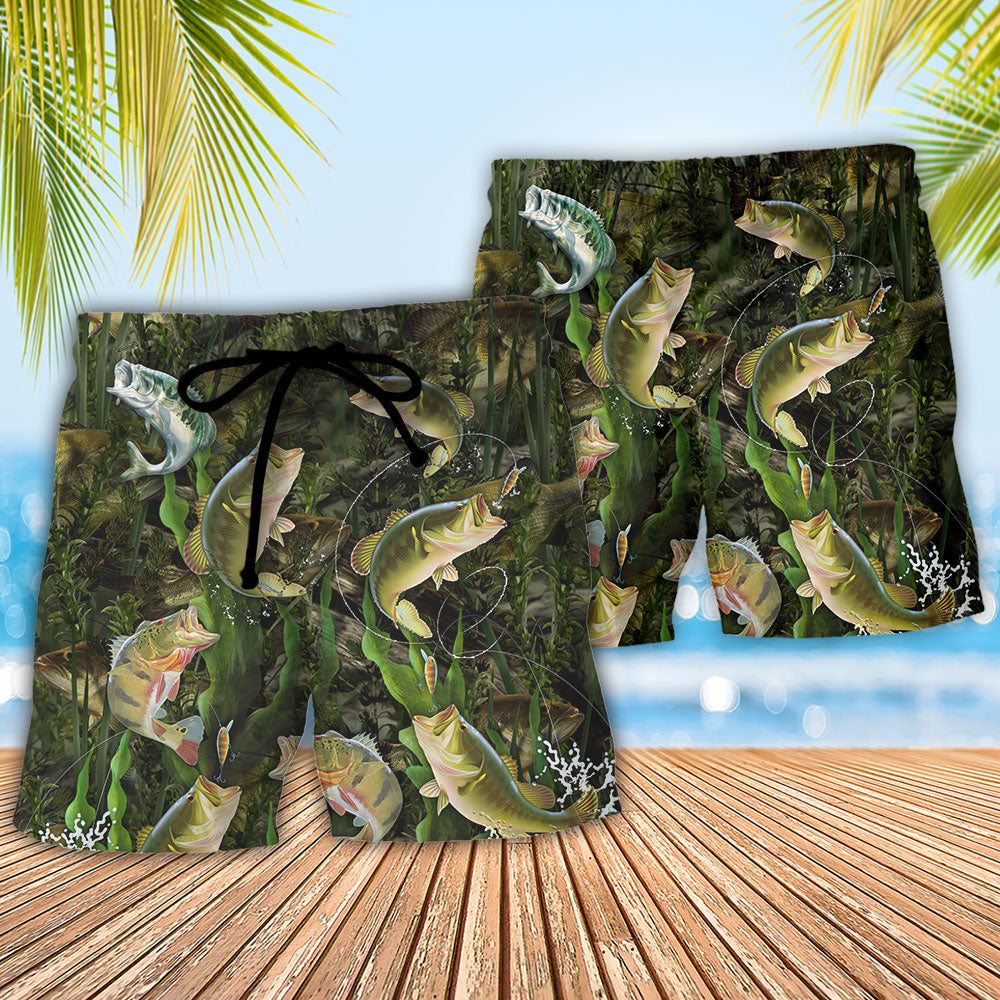 Fishing I'm Good With My Rod Funny Fishing Humor Beach Shorts For Weekend Recreation And Style