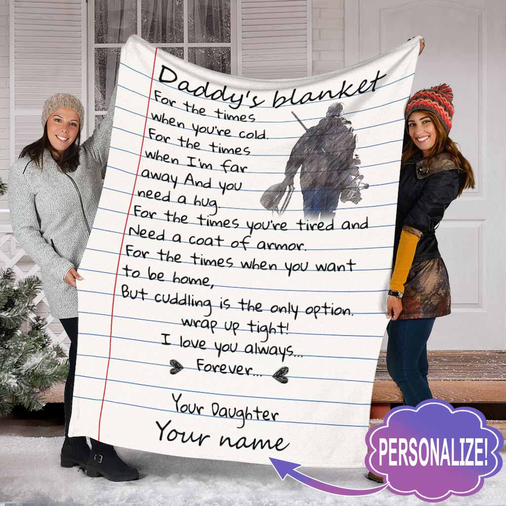 Hunting Daddy I Love You Personalized Flannel Blanket For Cozy Bedroom Sofa Decor