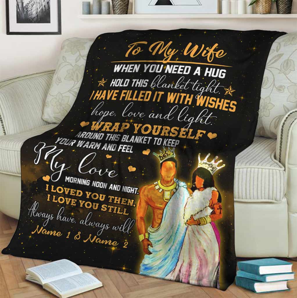 African When You Need A Hug Couple Personalized Flannel Blanket For Cozy Bedroom Sofa Decor