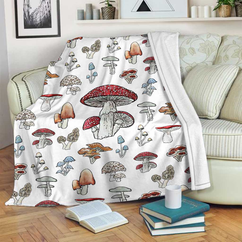 Mushroom Forest Lover Flannel Blanket For Cozy Bedroom Sofa Decor