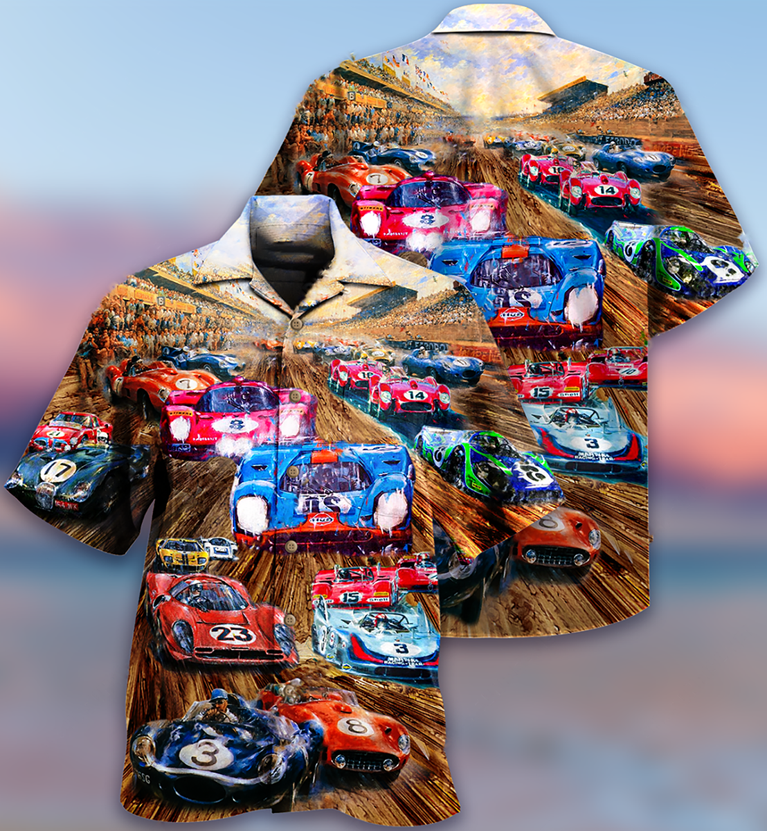 High Speed Racing Car Hawaiian Shirt With Detailed Graphic For Vacation Parties Beach Outings And Relaxed Daily Wear