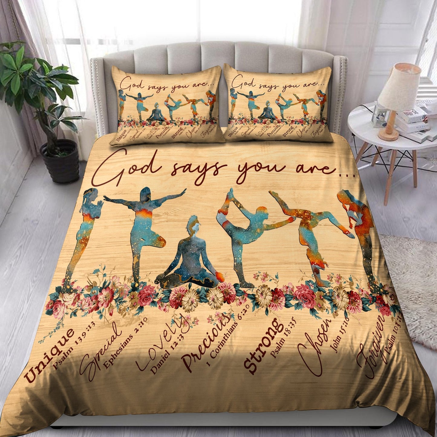 Yoga Love Peace Life Bedding Cover For Boho Bedroom Decor