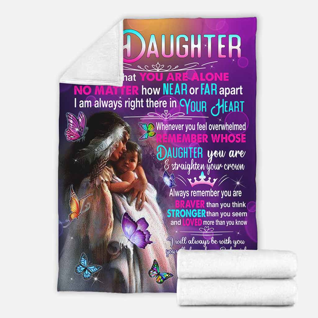 Native American To My Daughter Mothers Day Purple Flannel Blanket For Cozy Bedroom Sofa Decor