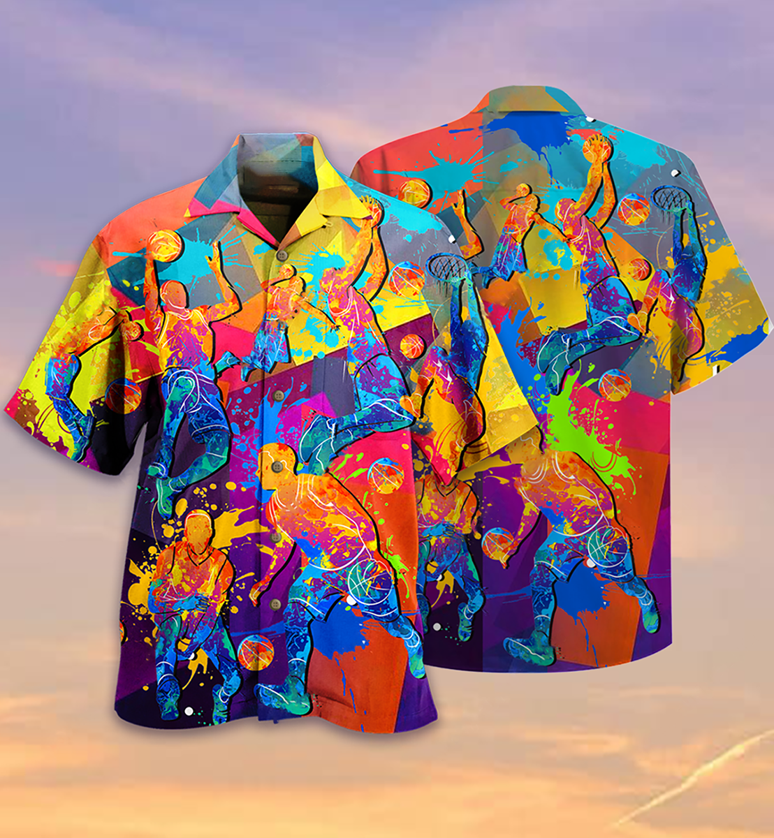 Basketball Hawaiian Shirt With Detailed Graphic For Summer Events Coastal Travel And Comfortable Styling