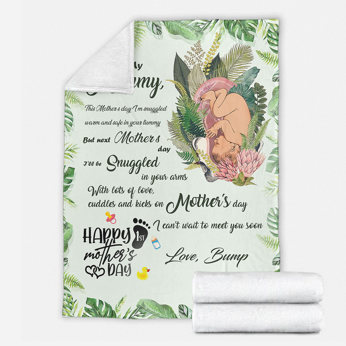 Family Beautiful Mummy To Be Mothers Day Mother Personalized Flannel Blanket For Cozy Bedroom Sofa Decor