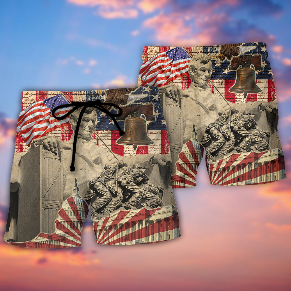 Veteran Beach Shorts Pattern Detail For Outdoor Activities And Lightweight Summer Style