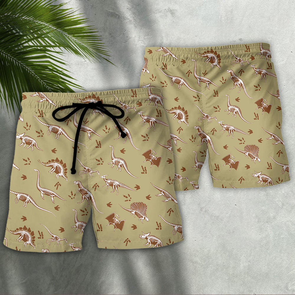 Dinosaur Beach Shorts Pattern Detail For Seaside Leisure And Travel Ready Comfort
