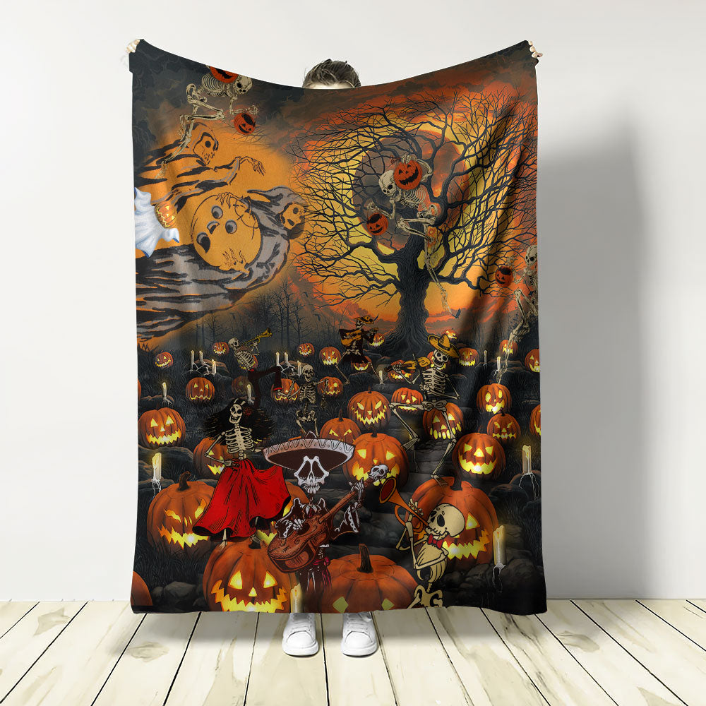 Skull Halloween Skull Darkness Flannel Blanket For Cozy Bedroom Sofa Decor