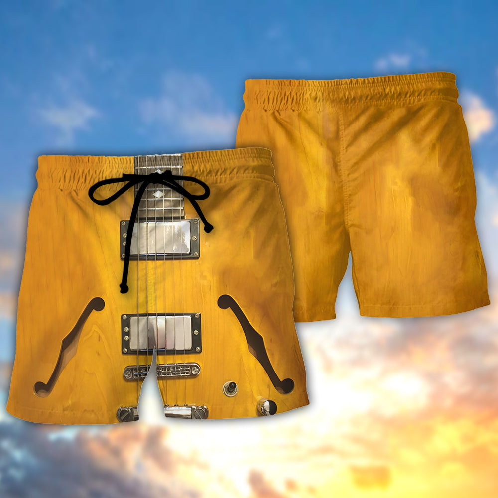 Semi Hollow Guitar Beach Shorts For Warm Weather Travel And Everyday Comfort