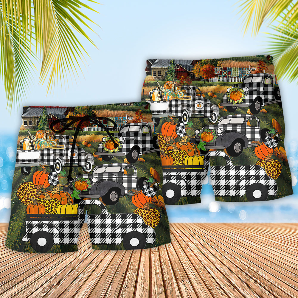 Halloween Grandma's Little Pumpkins Beach Shorts Graphic Detail For Resort Trips And Casual Outings