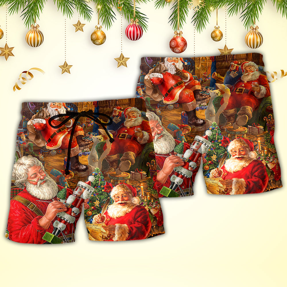 Funny Santa Holiday Gift Beach Shorts For Warm Weather Travel And Everyday Comfort