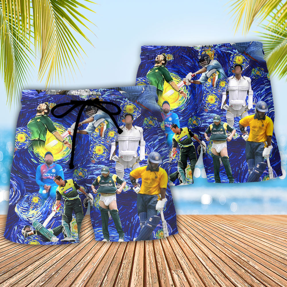 Cricket Beach Shorts Pattern Detail For Seaside Leisure And Thoughtful Gift Giving