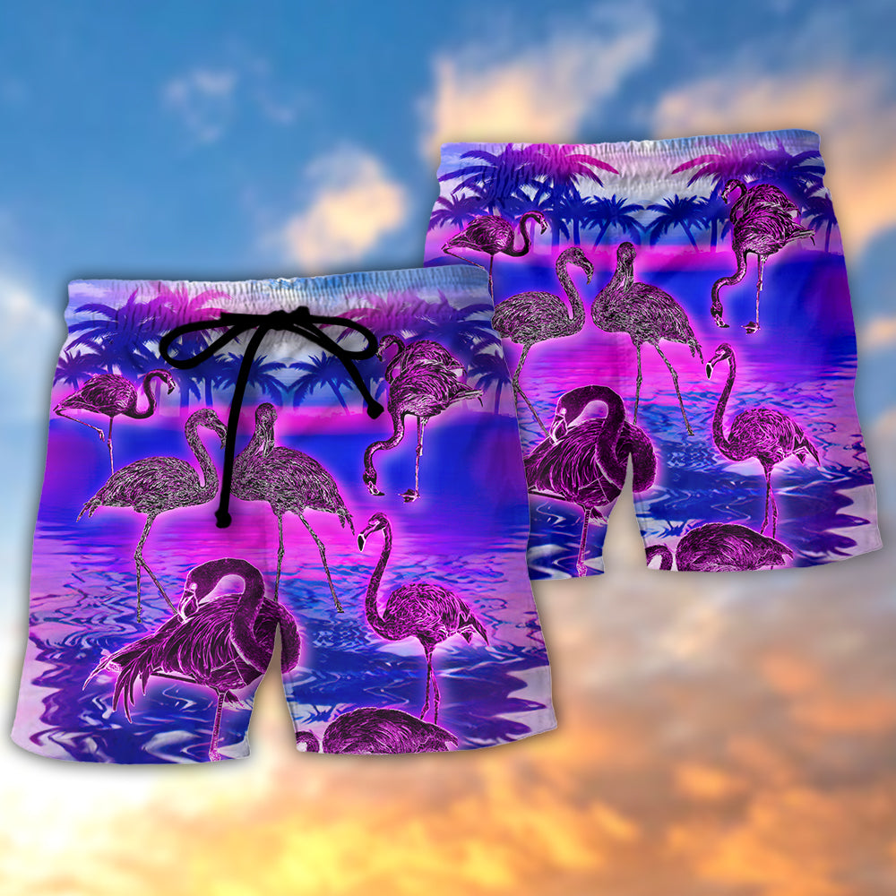 Be A Flamingo Inspirational Beach Shorts Design Detail For Weekend Getaways And Beach Days