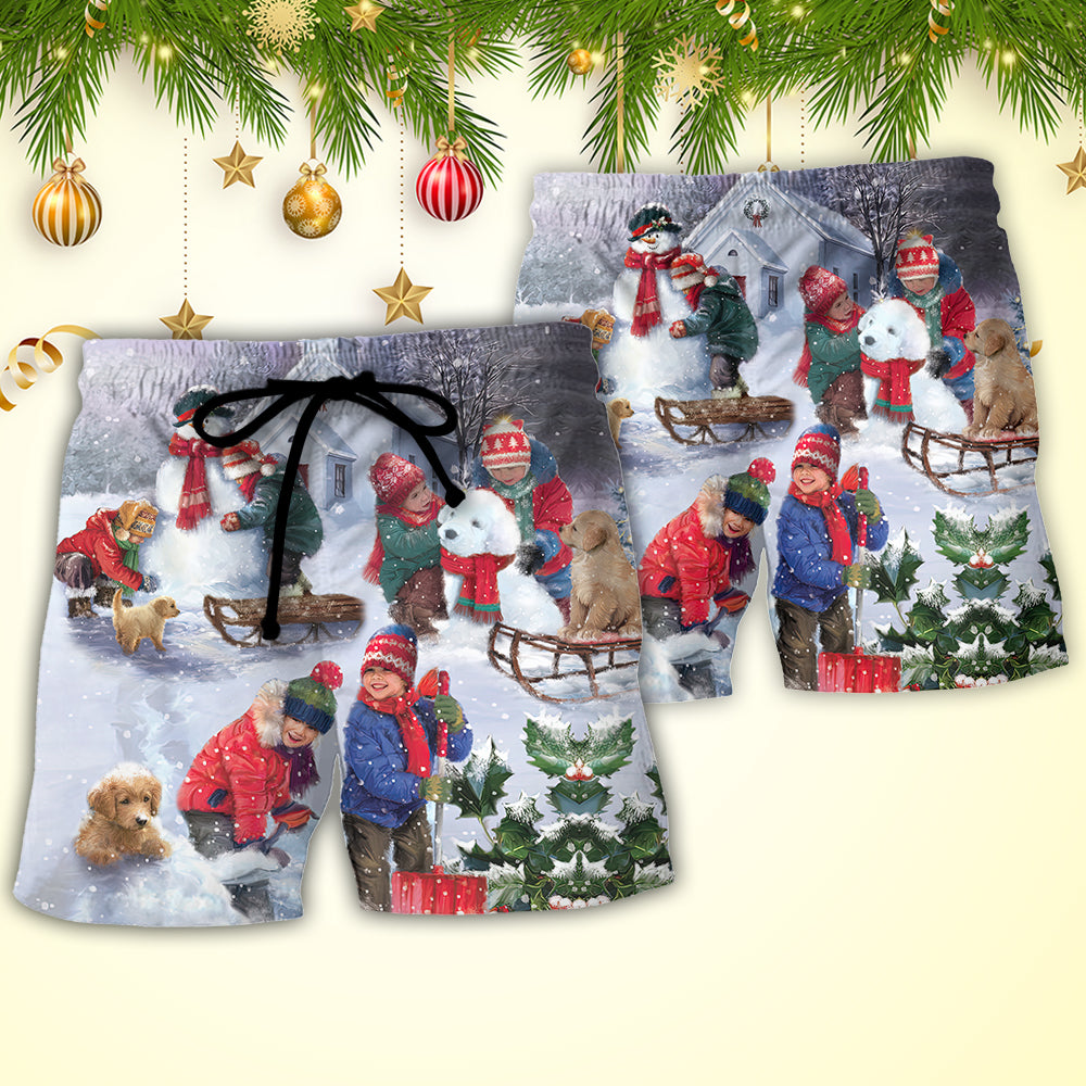 Christmas Beach Shorts Pattern Detail For Poolside Fun And Leisure And Relaxation