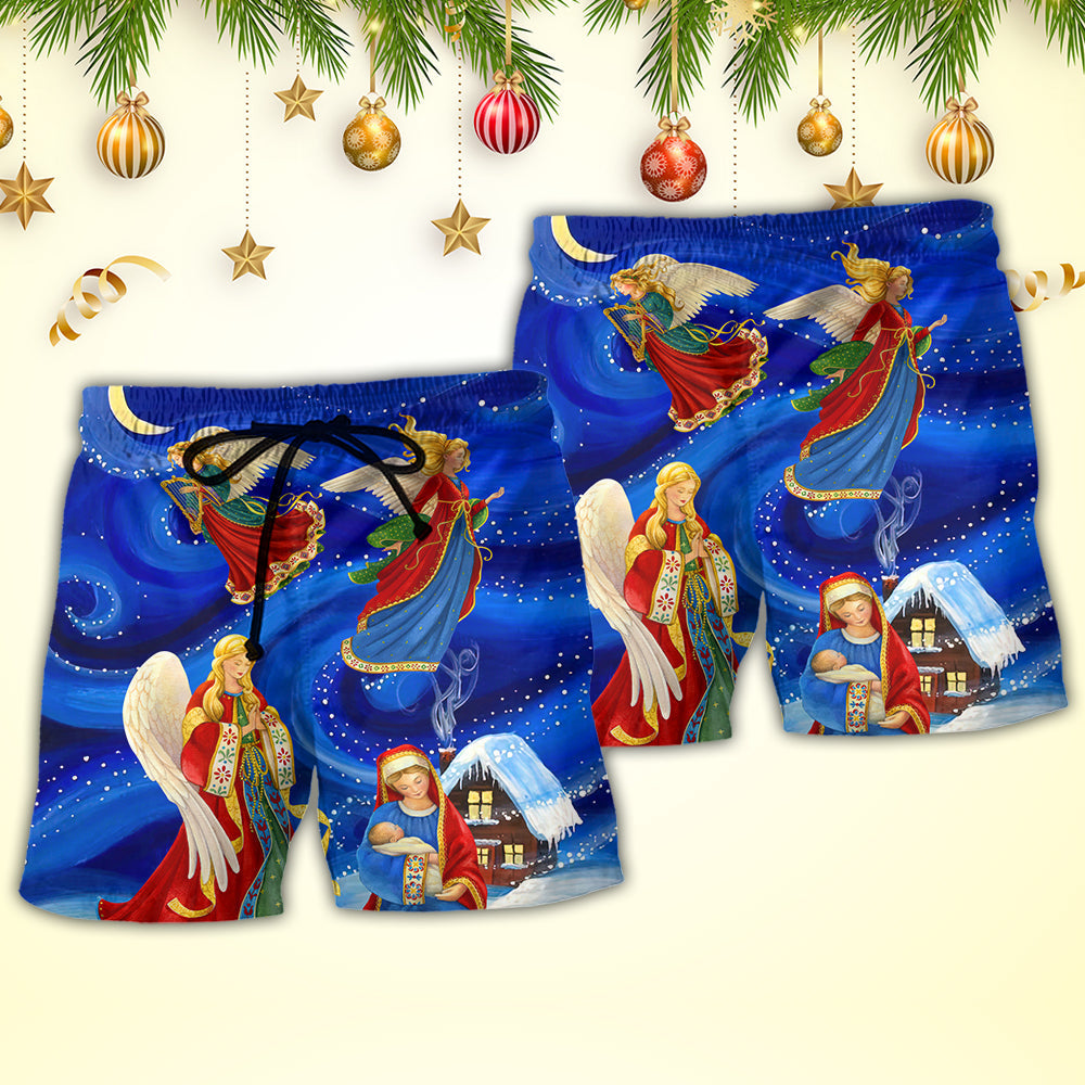 Christmas Light Beach Shorts Pattern Detail For Seaside Leisure And Everyday Comfort