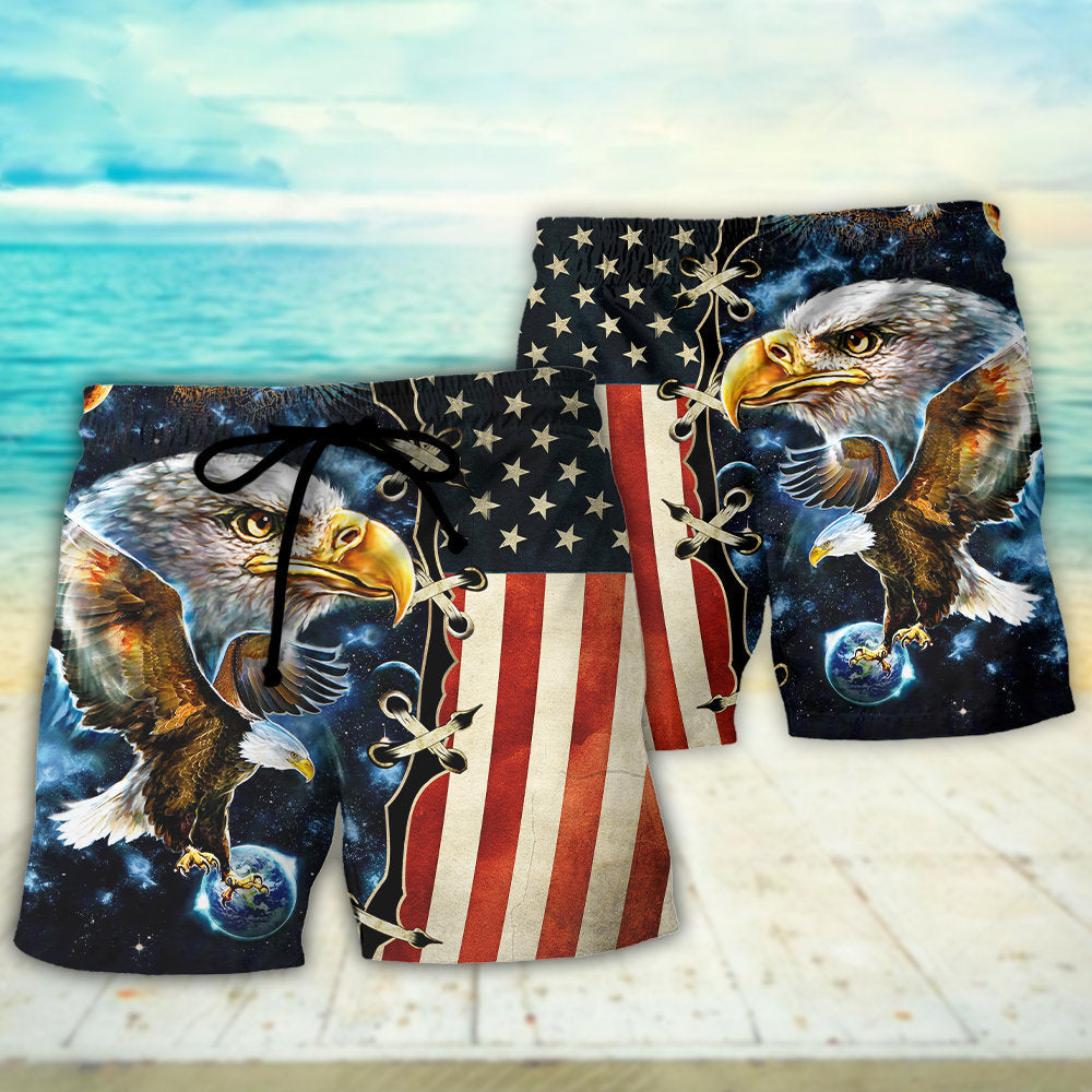 American Eagle Galaxy Beach Shorts Print View For Coastal Escapes And Casual Outings