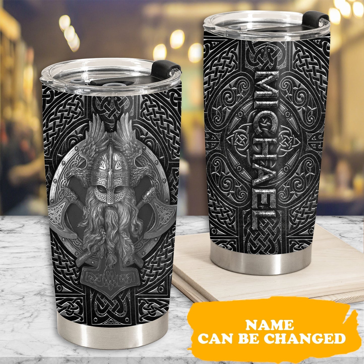 Viking Wall Plaque Valhalla Sculpture Cold Cast Personalized 20 Oz Tumbler For Coffee Travel And Daily Drinks