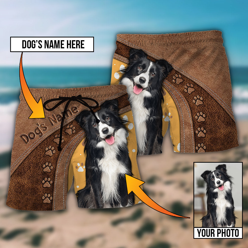 Dog Lovely Personalized Photo Beach Shorts Artwork Detail For Comfortable Everyday Summer Wear