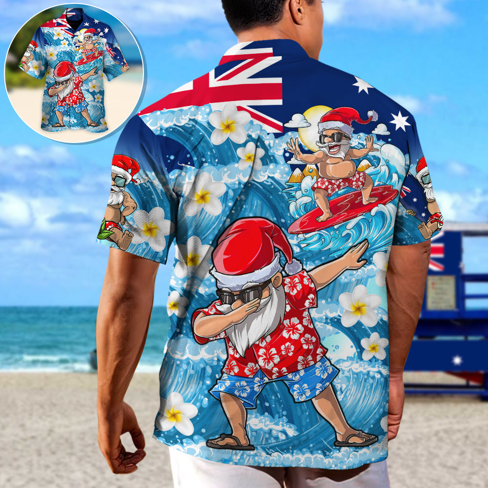 Summer Christmas July Dabbing Santa Hawaiian Shirt For Beach Days, Summer Outings, And Thoughtful Gift Giving