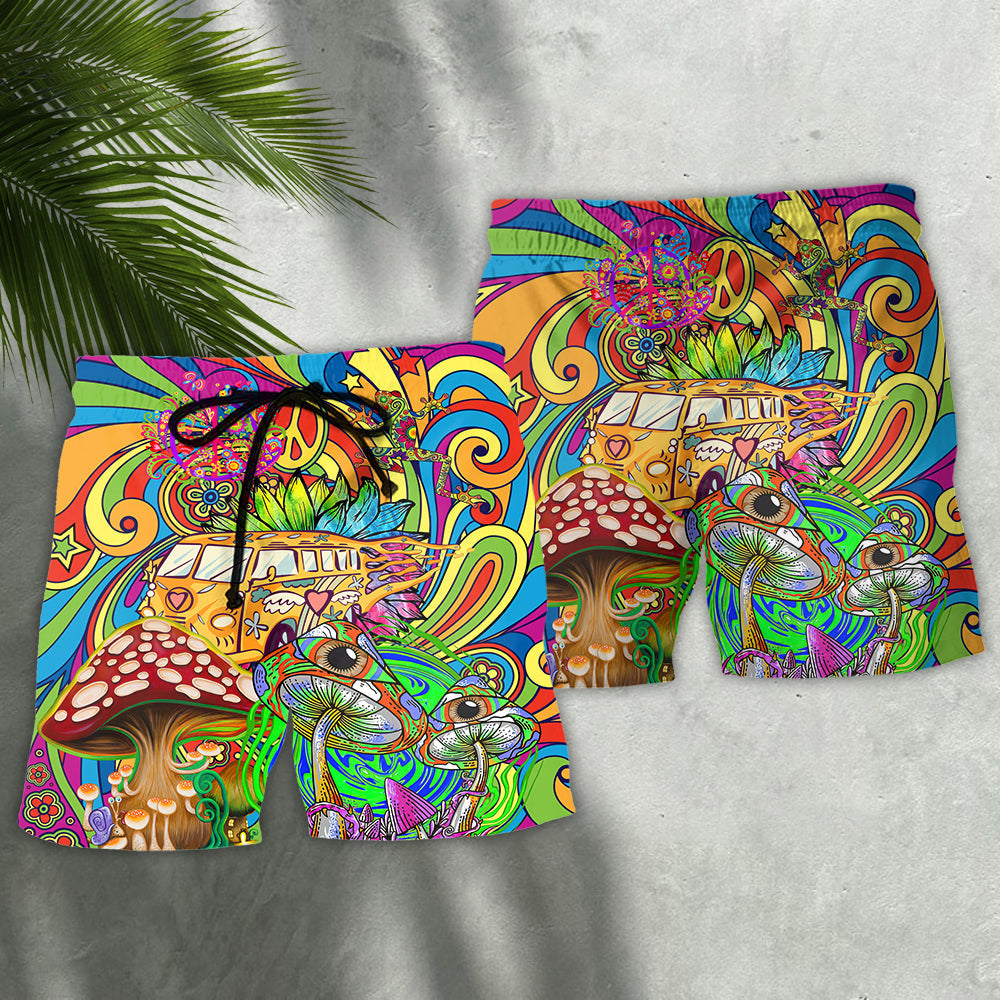 Hippie Big Adventure Dream Spirit Beach Shorts For Summer Vacation And Coastal Travel