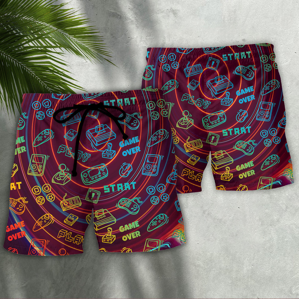 Video Gaming Beach Shorts Pattern Detail For Seaside Leisure And Everyday Comfort