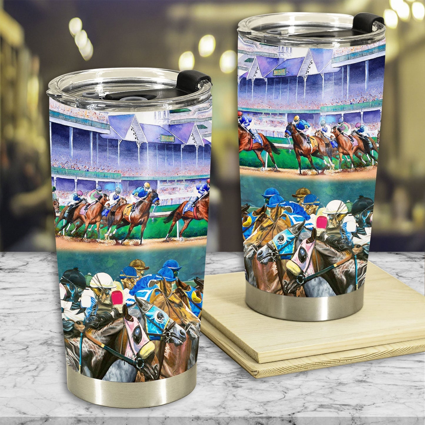 Horse Racing Vibe 20 Oz Tumbler For Coffee Travel And Daily Drinks
