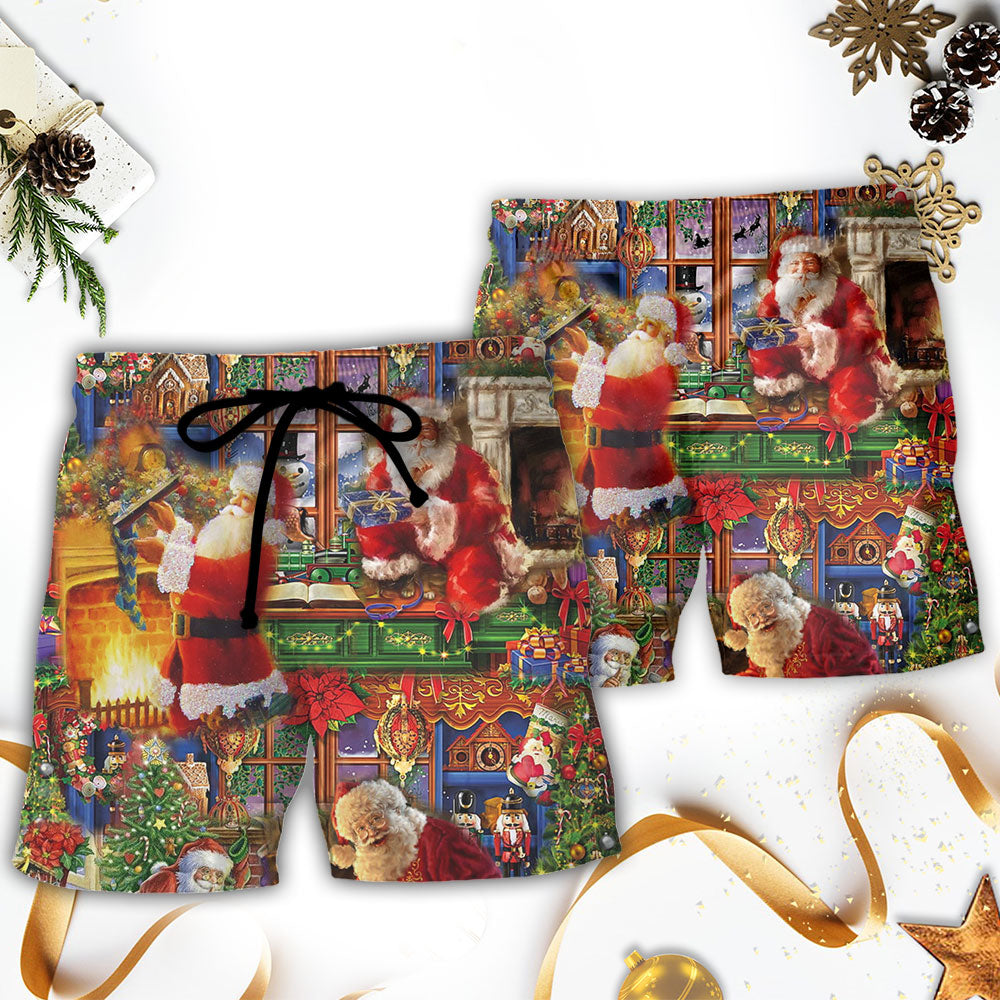 Classic Santa Christmas Beach Shorts For Poolside Relaxation And Summer Adventures