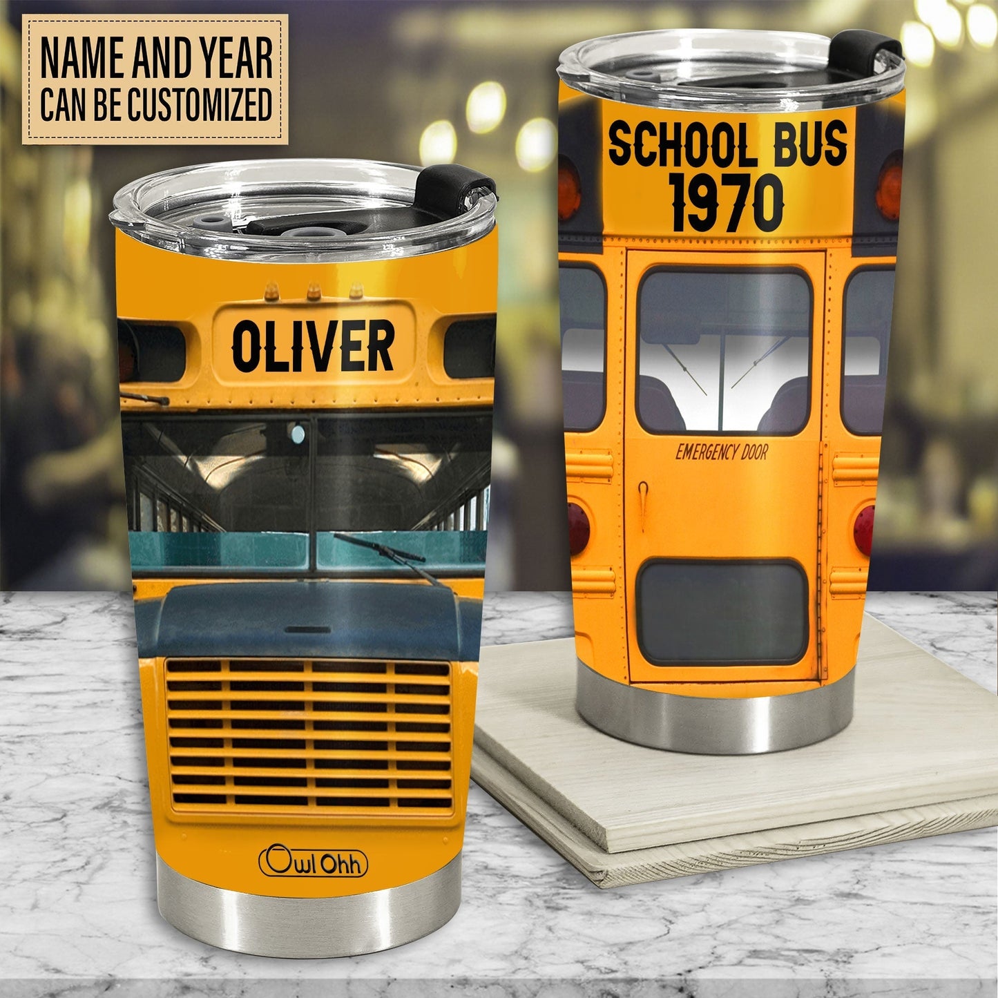School Bus Lover Personalized 20 Oz Tumbler For Coffee Travel And Daily Drinks