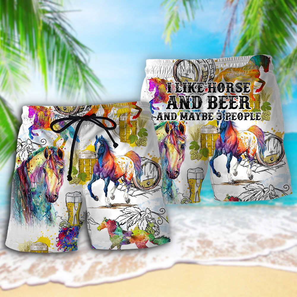 Horse Beer Beach Shorts Pattern Detail For Tropical Escapes And Thoughtful Gift Giving