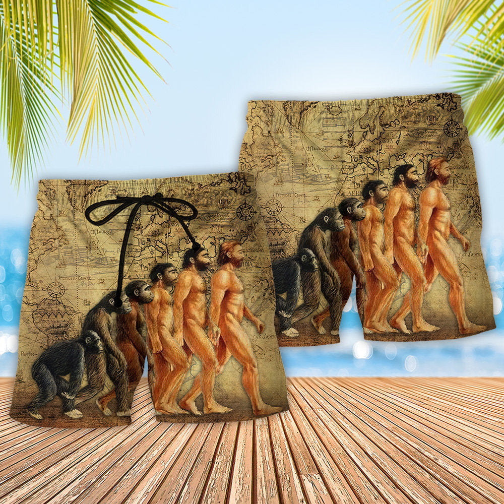 Anthropology Study Of Man Civilization Beach Shorts For Sunny Holidays And Comfortable Daily Styling