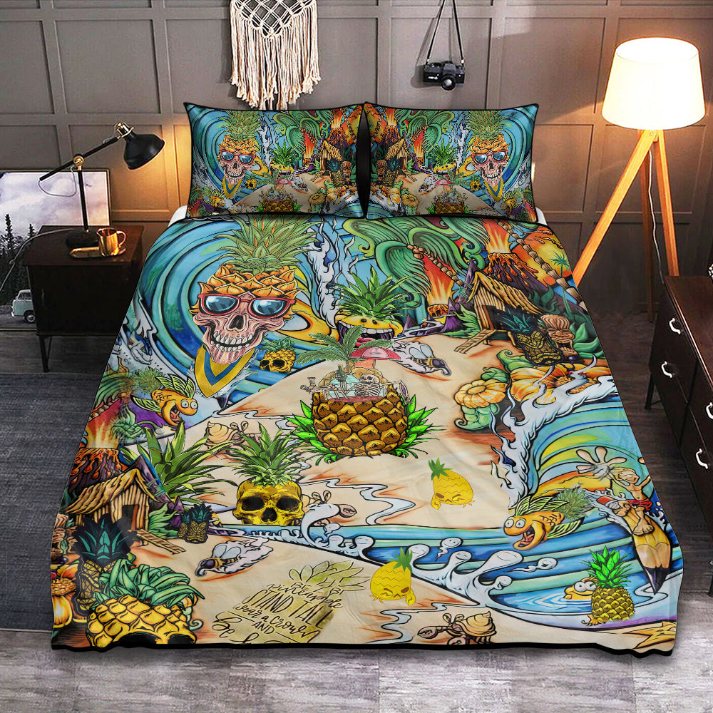 Skull Pineapple Fruit Bedding Cover For Gothic Bedroom Decor