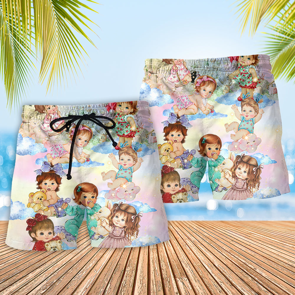 Babysitter World Beach Shorts Pattern Detail For Island Trips And Travel Ready Comfort