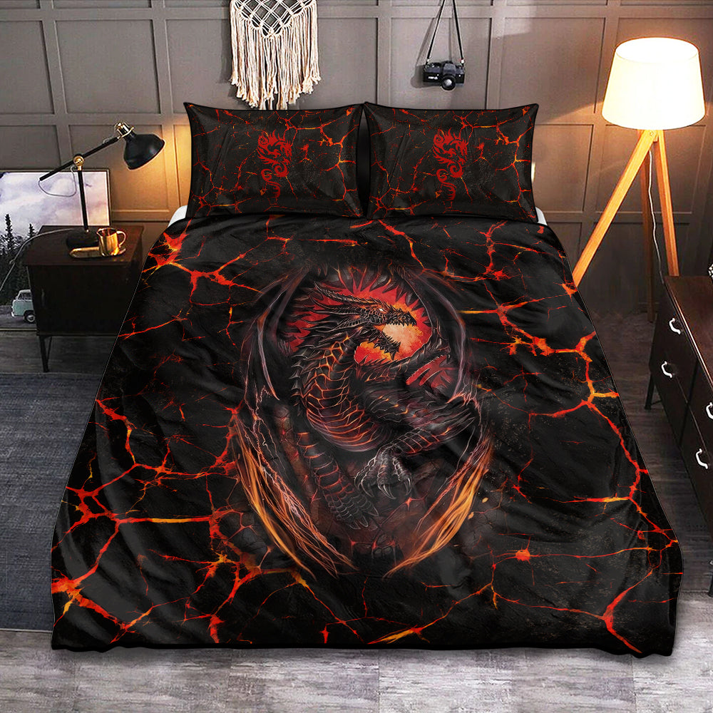 Lava Dragon Underworld Bedding Cover For Fantasy Bedroom Decor