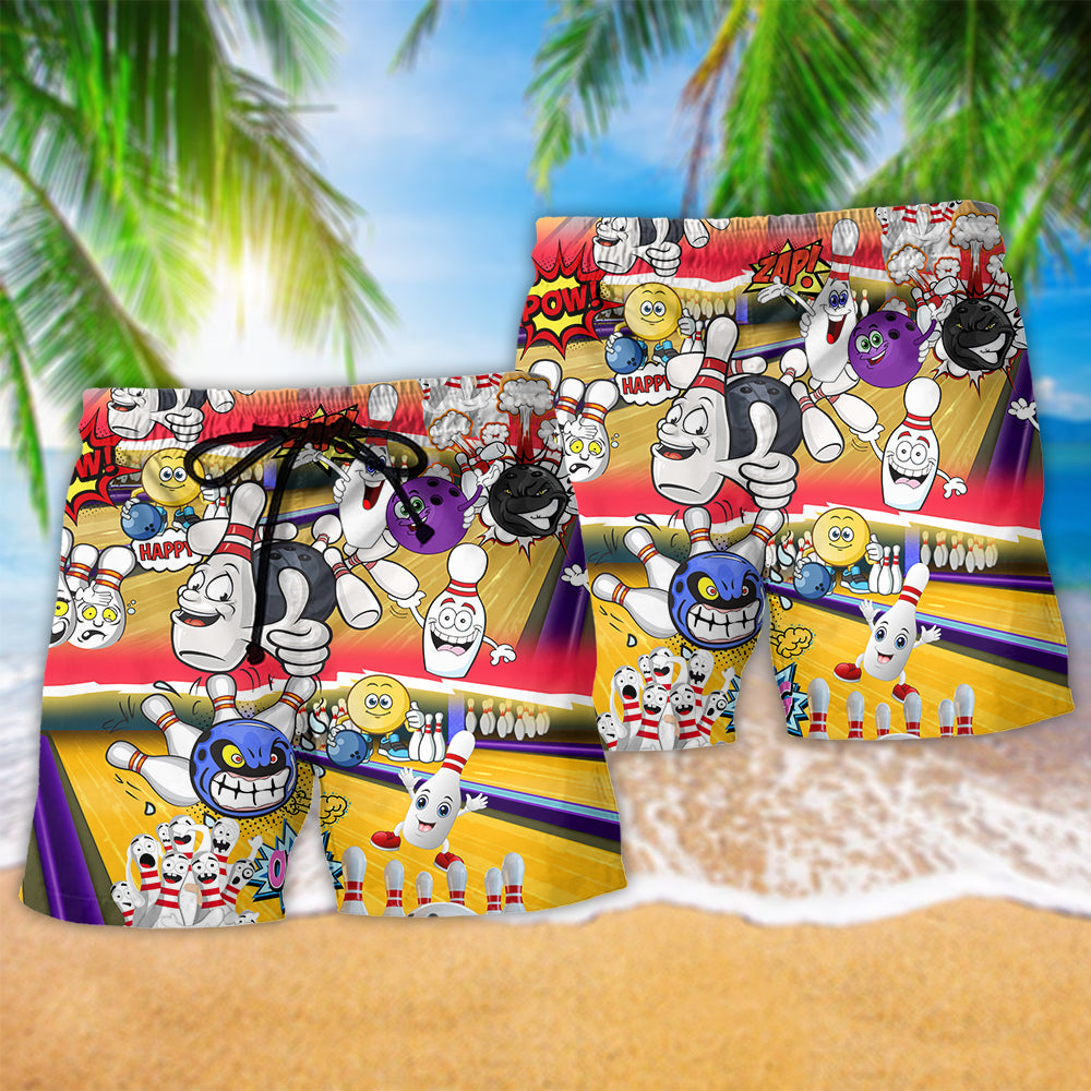 Bowling Split Happens Fun Beach Shorts For Summer Vacation And Coastal Travel