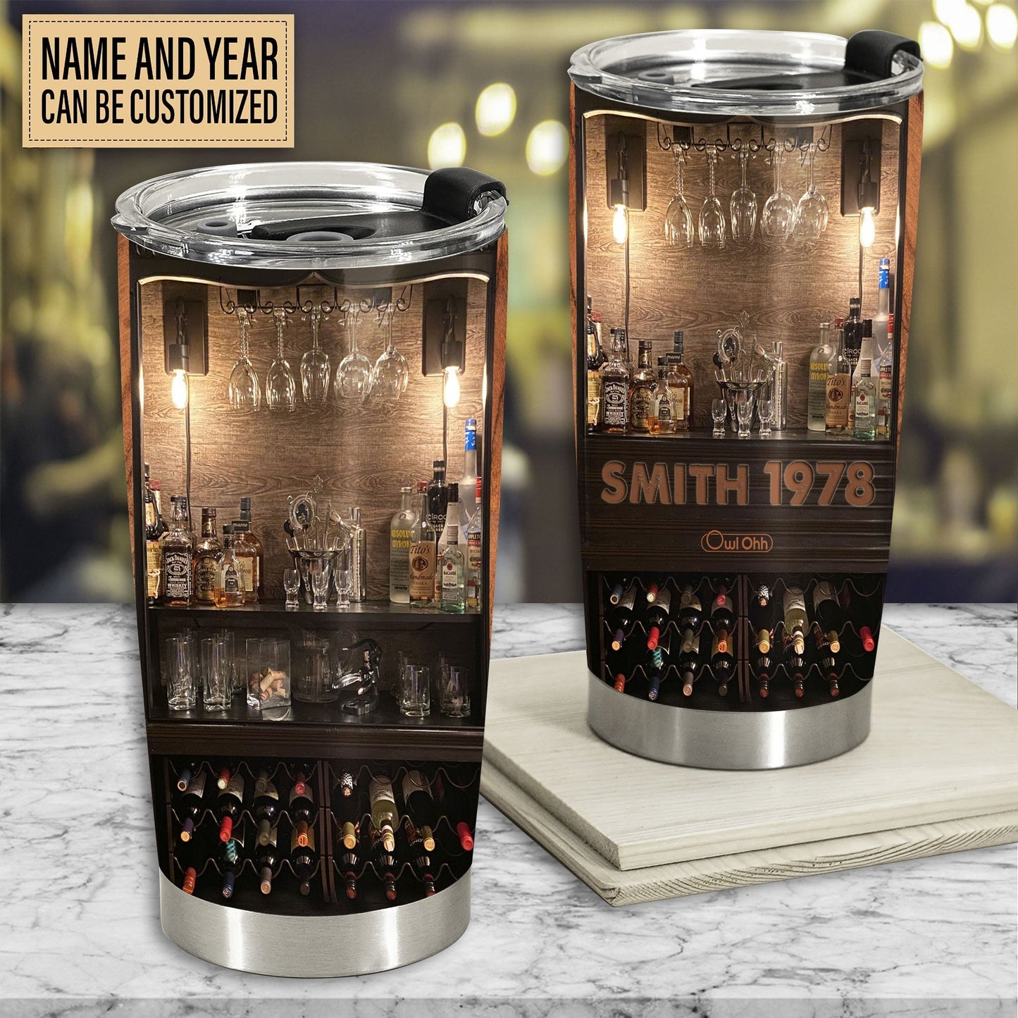 Beverage Lover Beverage Bar Personalized 20 Oz Tumbler For Coffee Travel And Daily Drinks