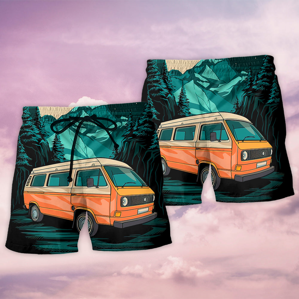 Camping Done Teaching Life Beach Shorts Pattern Detail For Sunny Outdoor Activities