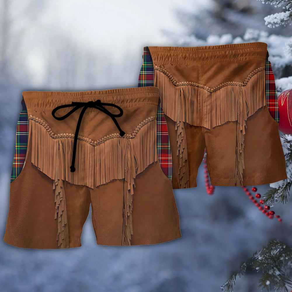 Cool Santa Sleeveless Western Beach Shorts For Beach Trips And Relaxed Vacation Styling
